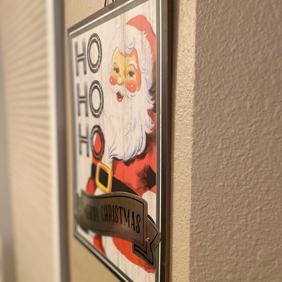 Vintage ThrowBack Retro Rustic Christmas Santa Claus “Ho Ho Ho" Wall Decor Sign - Picture 8 of 11